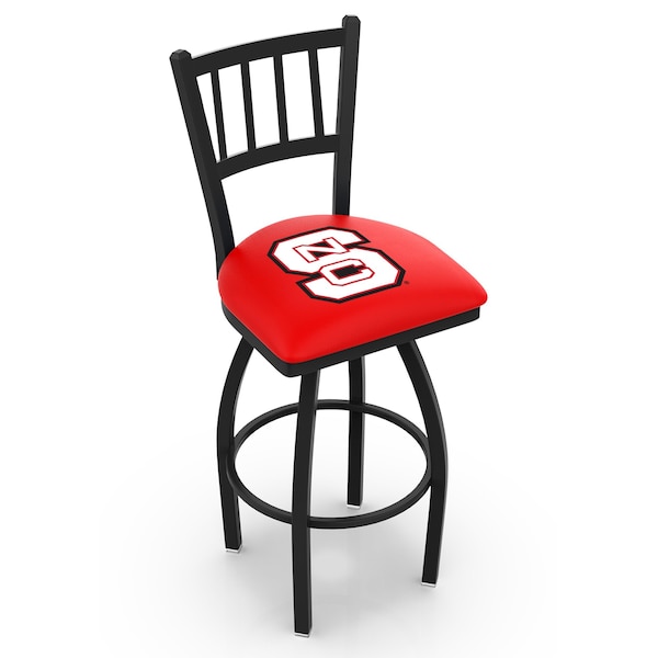Holland Bar Stool Co 30" Blk Wrinkle North Carolina State Swivel Bar Stool, Jailhouse Back - L01830NCARST