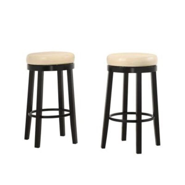 Absurdo 30 in. Era Swivel Bar Stool Cream & Espresso - AB3382716