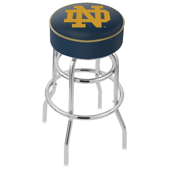 Holland Bar Stool Co 25" Notre Dame (ND) Cushion Seat, 2-Ring Chrome Swivel Bar Stool - L7C125ND-ND