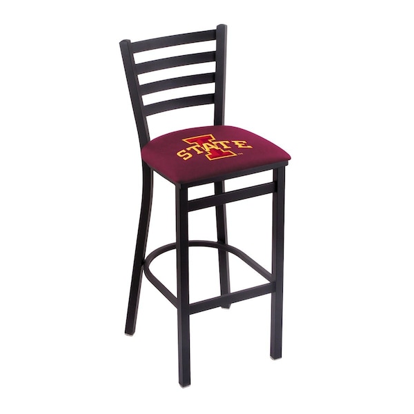 Holland Bar Stool Co 30" Blk Wrinkle Iowa State Stationary Bar Stool, Ladder Back - L00430IOWAST
