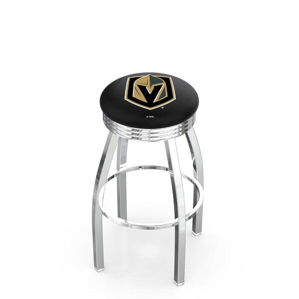 Holland Bar Stool Co 25" Chrome Vegas Golden Knights Swivel Bar Stool, Accent Ring - L8C3C25LVGDKN