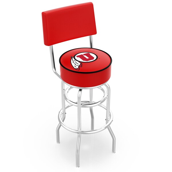 Holland Bar Stool Co 25" Chrome 2-Ring Utah Swivel Bar Stool, Back - L7C425UTAHUN