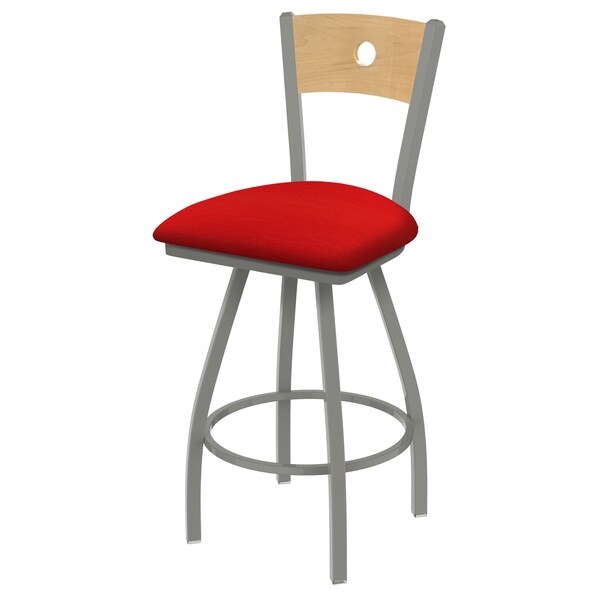 Holland Bar Stool Co 30" Swivel Counter Stool, SS Finish, Nat Back, Canter Red Seat - 83036ANNATMPLB011