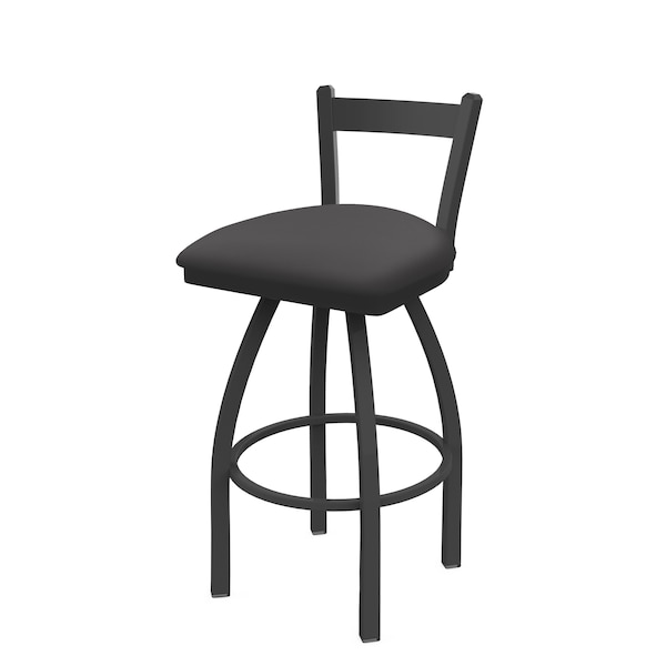 Holland Bar Stool Co 30" Low Back Swivel Bar Stool, Pewter Finish, Canter Storm Seat - 82130PW004