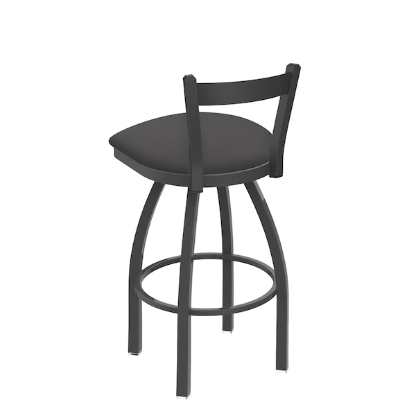Holland Bar Stool Co 30" Low Back Swivel Bar Stool, Pewter Finish, Canter Storm Seat - 82130PW004