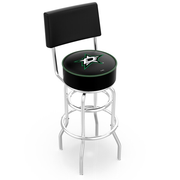 Holland Bar Stool Co 30" Chrome 2-Ring Dallas Stars Swivel Bar Stool, Back - L7C430DALSTA