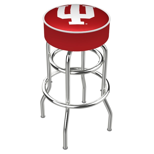 Holland Bar Stool Co 25" 4" Indiana Cushion Seat, Double-Ring Chrome Swivel Bar Stool - L7C125INDNAU