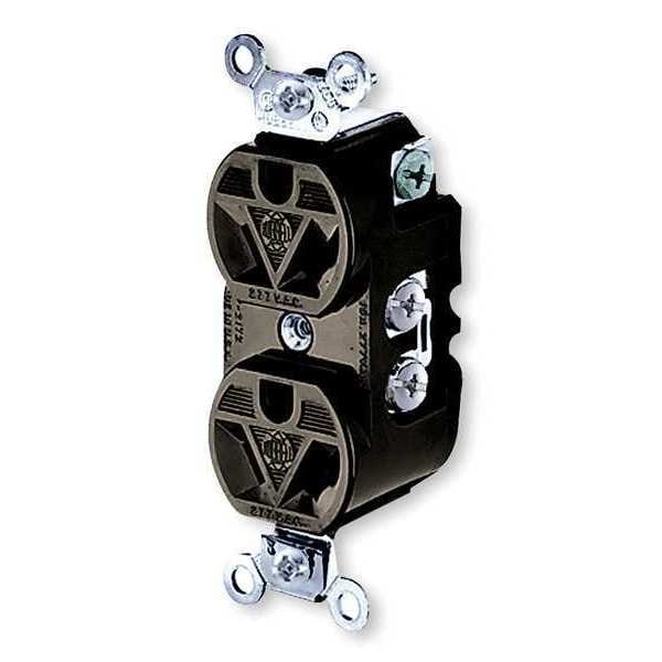 Hubbell 15A Duplex Receptacle 277VAC 7-15R BN - HBL5302