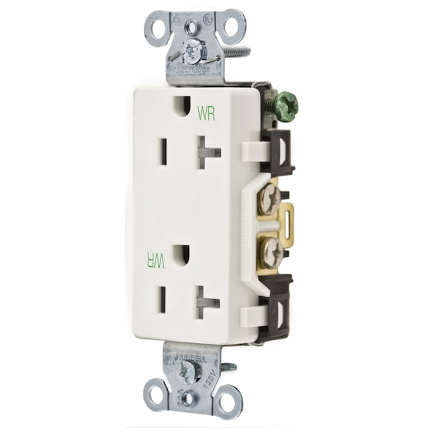 Hubbell Wiring Device-Kellems Commercial Specification Grade Style Line Decorator Duplex Receptacles - DR20WHIWRTR