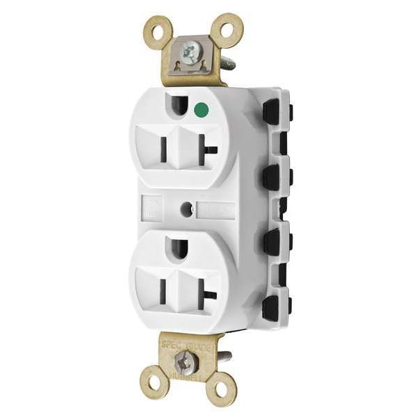 Hubbell 20A Duplex Modular Receptacle 125VAC 5-20R WH - SNAP8300WA