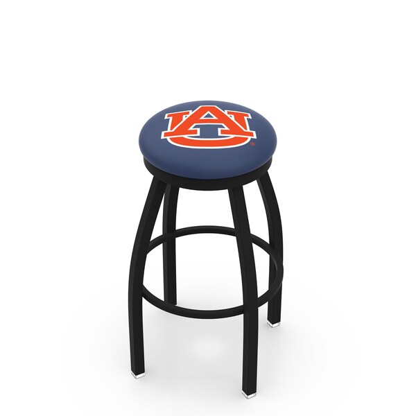 Holland Bar Stool Co 25" Blk Wrinkle Auburn Swivel Bar Stool, Accent Ring - L8B2B25AUBURN