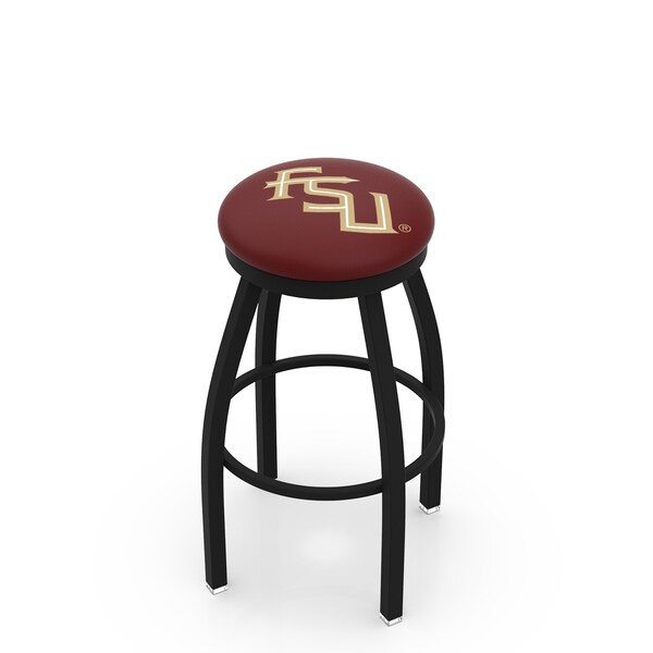 Holland Bar Stool Co 30" Blk Wrinkle Florida State (Script) Swivel Bar Stool, Accent Ring - L8B2B30FSU-FS