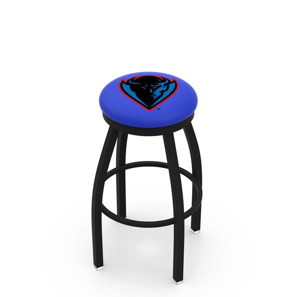 Holland Bar Stool Co 25" Blk Wrinkle DePaul Swivel Bar Stool, Accent Ring - L8B2B25DEPAUL