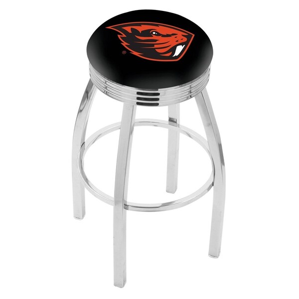 Holland Bar Stool Co 30" Chrome Oregon State Swivel Bar Stool, Accent Ring - L8C3C30OREGST
