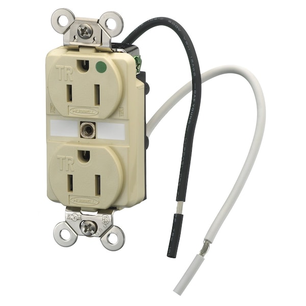 Hubbell 15A Duplex Receptacle 125VAC 5-15R IV - HBL8200SGIA