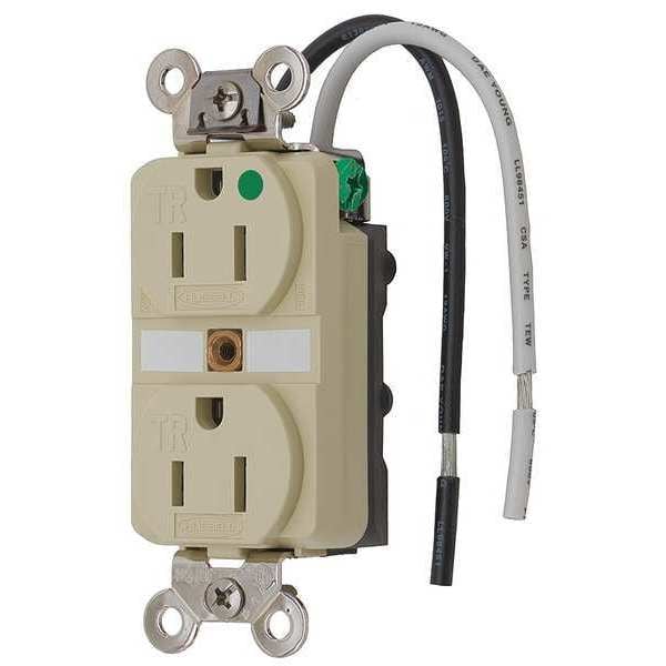 Hubbell 15A Duplex Receptacle 125VAC 5-15R IV - HBL8200SGIA