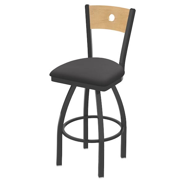 Holland Bar Stool Co 30" Swivel Counter Stool, Bronze Finish, Nat Back, Canter Storm Seat - 83030PWNATMPLB004