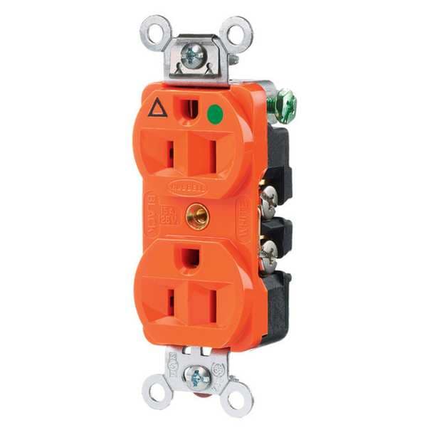 Hubbell 15A Duplex Receptacle 125VAC 5-15R OR - IG8200