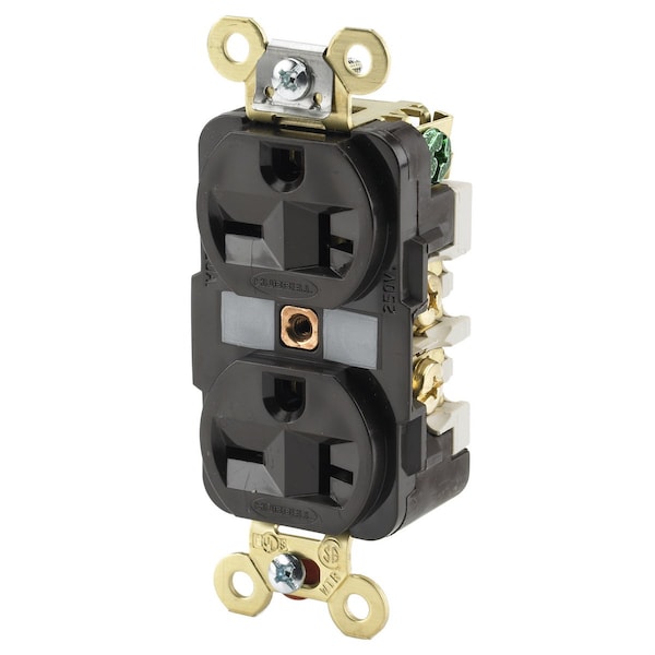 Hubbell 20A Duplex Receptacle 250VAC 6-20R BN - HBL5462