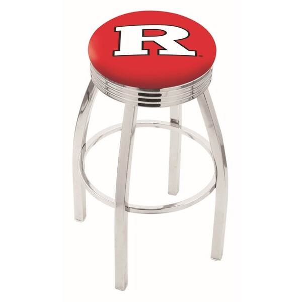 Holland Bar Stool Co 30" Chrome Rutgers Swivel Bar Stool, Accent Ring - L8C3C30RUTGER