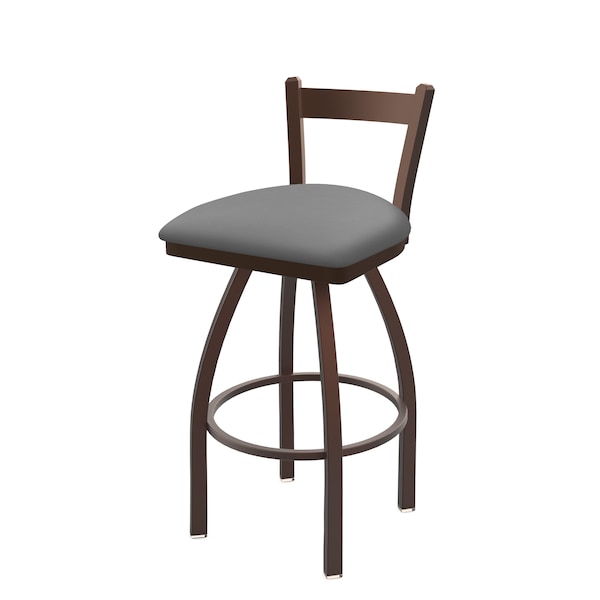 Holland Bar Stool Co 30" Low Back Swivel Bar Stool, Bronze Finish, Canter Grey Seat - 82130BZ007