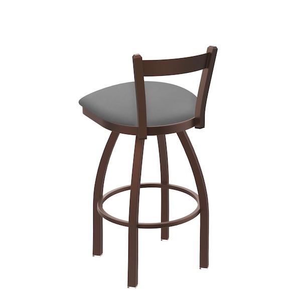 Holland Bar Stool Co 30" Low Back Swivel Bar Stool, Bronze Finish, Canter Grey Seat - 82130BZ007