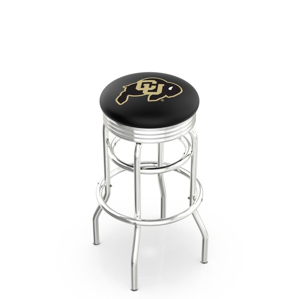 Holland Bar Stool Co 25" Chrome 2-Ring Colorado Swivel Bar Stool, Accent Ring - L7C3C25COLOUN