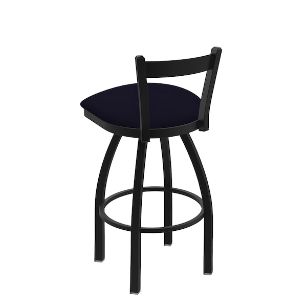 Holland Bar Stool Co 30" Low Back Swivel Bar Stool, Black Wrinkle, Canter Twilight Seat - 82130BW002