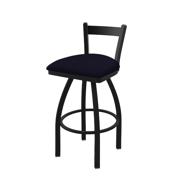 Holland Bar Stool Co 30" Low Back Swivel Bar Stool, Black Wrinkle, Canter Twilight Seat - 82130BW002