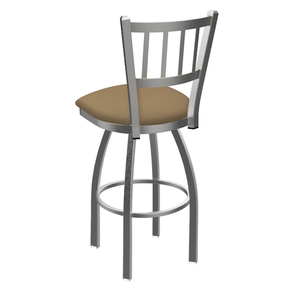 Holland Bar Stool Co OD810 Contessa Stainless Steel 30 Swivel Outdoor Bar Stool with Breeze Champagne Seat - OD81030SSOD005
