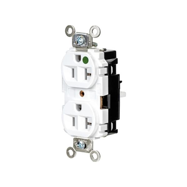Hubbell Receptacle, 1 hp, 125V AC, NEMA 5-20R - HBL8300STW