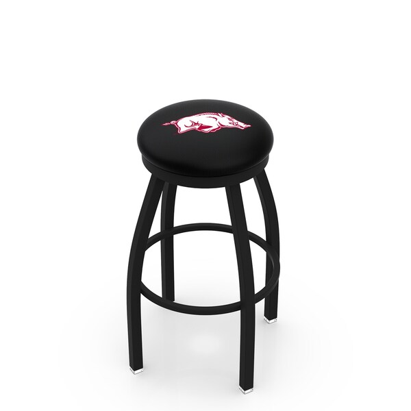 Holland Bar Stool Co 25" Blk Wrinkle Arkansas Swivel Bar Stool, Accent Ring - L8B2B25ARKNUN