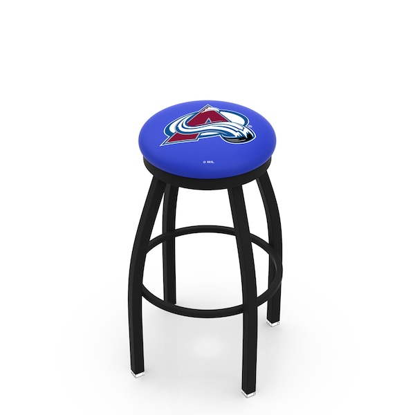 Holland Bar Stool Co 30" Blk Wrinkle Colorado Avalanche Swivel Bar Stool, Accent Ring - L8B2B30COLAVA