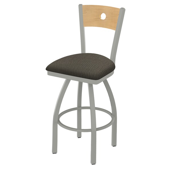 Holland Bar Stool Co 30" Swivel Counter Stool, Nickel Finish, Nat Back, Graph Chalice Seat - 83030ANNATMPLB019