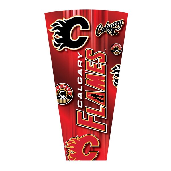Holland Bar Stool Co Lighted Calgary Flames 30" Swivel Bar Stool - L500030CALFLABLKVINYL