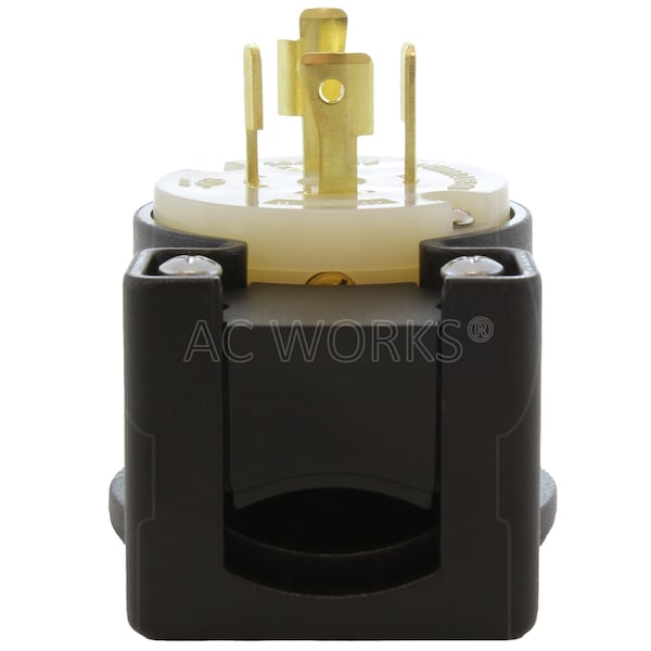 Ac Works NEMA L16-20P 3-Phase 20A 480V 4-Prong Elbow Locking Male Plug with UL, C-UL Approval - ASEL1620P