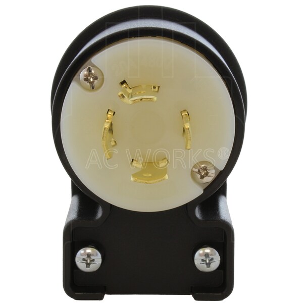 Ac Works NEMA L16-20P 3-Phase 20A 480V 4-Prong Elbow Locking Male Plug with UL, C-UL Approval - ASEL1620P