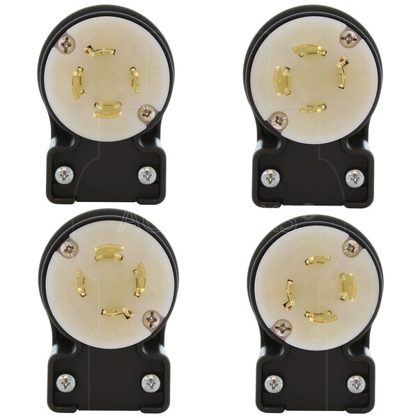 Ac Works NEMA L16-20P 3-Phase 20A 480V 4-Prong Elbow Locking Male Plug with UL, C-UL Approval - ASEL1620P
