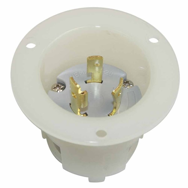 Superior Electric Twist Lock Flange Plug 2-Pole 3-Wire 20A 250V NEMA L6-20P - YGF176