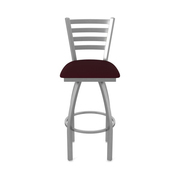 Holland Bar Stool Co 410 Jackie Stainless Steel 36in Swivel Bar Stool with Canter Bordeaux Seat - 41036SS005