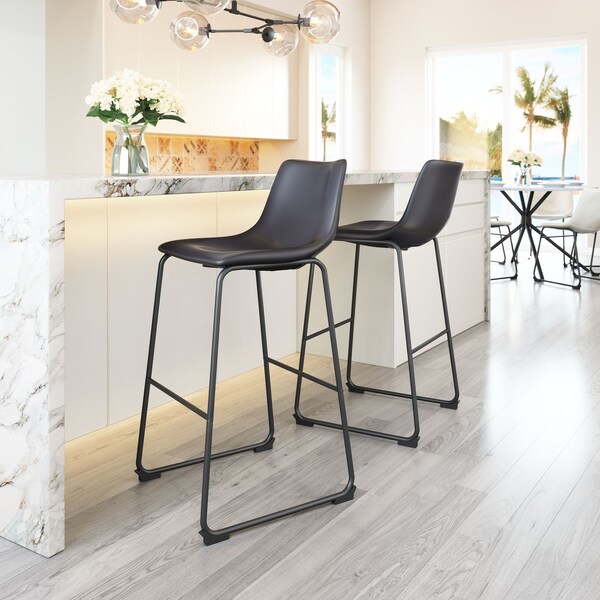 Zuo Modern Smart Barstool Set Of 2 Black - 109650
