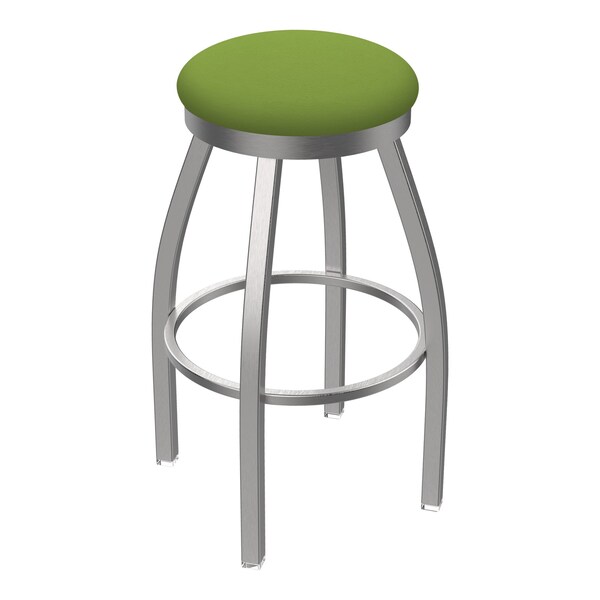 Holland Bar Stool Co 802 Misha Stainless Steel 36in Swivel Bar Stool with Canter Kiwi Green Seat - 80236SS009