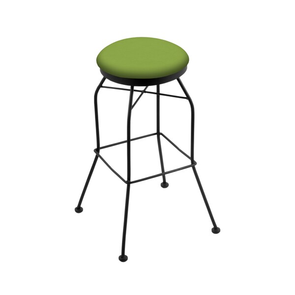 Holland Bar Stool Co 30" Swivel Bar Stool, Black Wrinkle, Canter Kiwi Green Seat - 302030BW009