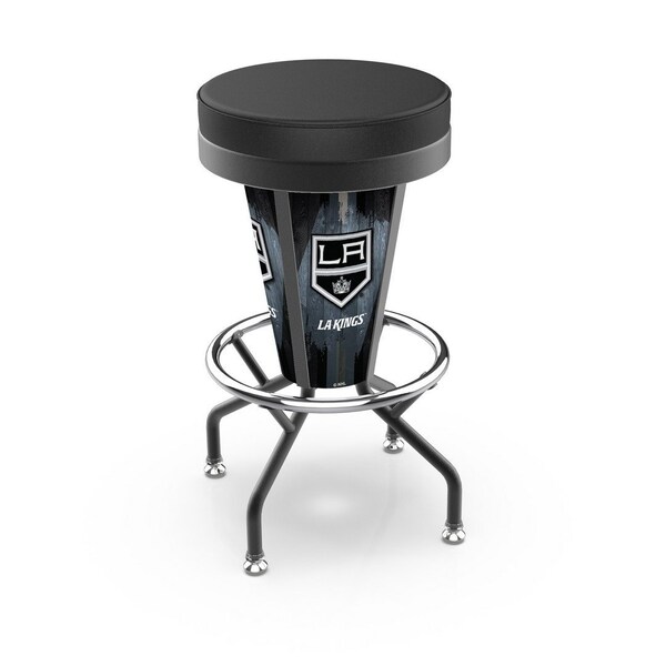 Holland Bar Stool Co Lighted Los Angeles Kings 30" Swivel Bar Stool - L500030LAKINGBLKVINYL