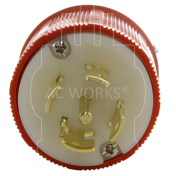 Ac Works NEMA L21-30P 30A 3-Phase 120/208V 3PY, 5-Wire Locking Male UL, C-UL Approval in Orange - ASL2130P
