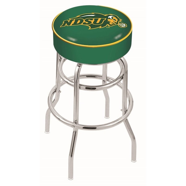 Holland Bar Stool Co 30" North Dakota State Cushion Seat, 2-Ring Chrome Swivel Bar Stool - L7C130NDAKST-G