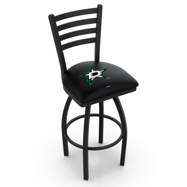 Holland Bar Stool Co 30" Blk Wrinkle Dallas Stars Swivel Bar Stool, Ladder Back - L01430DALSTA