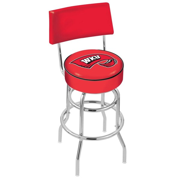 Holland Bar Stool Co 30" Chrome 2-Ring Western Kentucky Swivel Bar Stool, Back - L7C430WESTKY