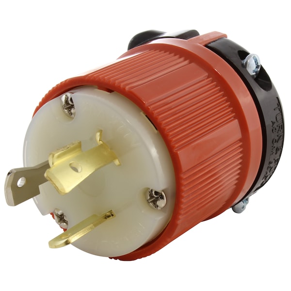 Ac Works NEMA L7-20P 20A 277V 3-Prong Locking Male Plug with UL, C-UL Approval in Orange - ASL720P