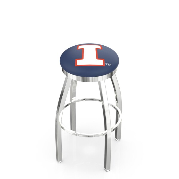 Holland Bar Stool Co 25" Chrome Illinois Swivel Bar Stool, Accent Ring - L8C2C25ILLINIU